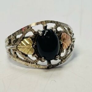 Coleman and Company Black Hills 12k Gold and Sterling Ring with Onyx Stone